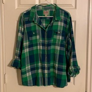 Old Navy plaid flannel long sleeve shirt